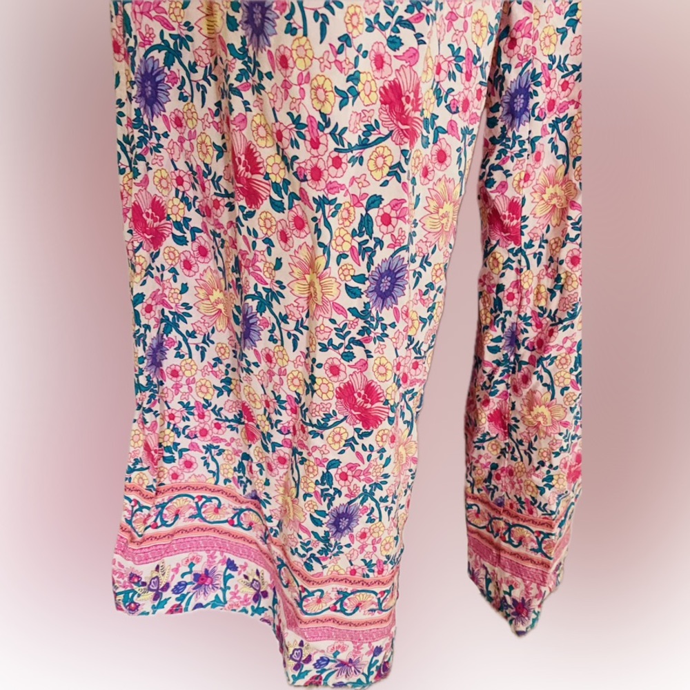 Pink floral fashion pants